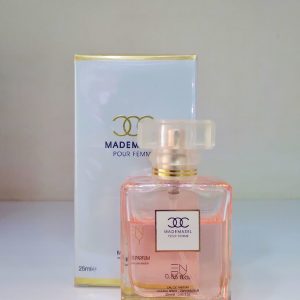 عطر وادکلن ادکلن زنانه MADEMASEL ادوپرفیوم برندENVY رایحه ملایم، شیرین، مرکباتی و گلی ماندگاری بالا 25 میل